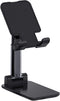 Adjustable Cell Phone Stands for Desk, Aluminum Folding Phone Holder with Stable Base and Charging Port for 4-12.9 Inches Smart Phone, Tablet (Bla...