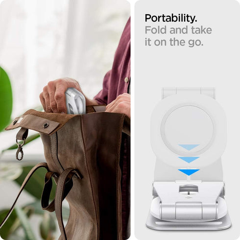 Spigen Mag Fit S Designed for MagSafe Charger Stand Aluminum Adjustable Phone Stand Compatible with iPhone 15/14/13/12 Series, AirPod Pro, AirPod ...