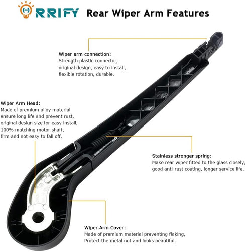 Rear Windshield Wiper Arm Blade Set CV6Z-17526-C for Ford Focus 2012-2018 HATCHBACK...