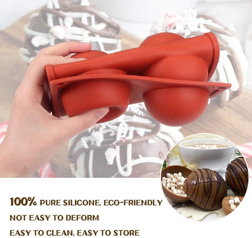 Silicone mould for Hot Chocolate Bomb Dome Mousse desert Cake Decorating Tool Baking DIY Mould Set of 3...