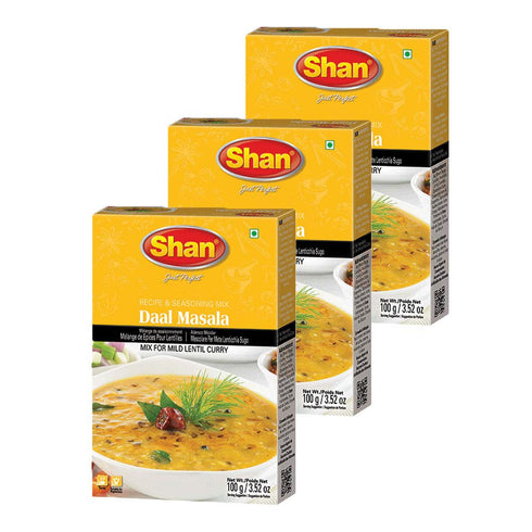 Shan - Daal Masala Mix (100g) - Seasoning Packets for Mild Lentil Curry (Pack of 3)...