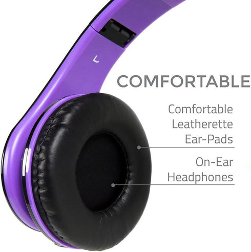 Kids Headphones BG6002 Children Headphones for Kids Boys Adult with Microphone Volume Control Foldable Headset with 3.5mm Plug Removable Cord (Bla...