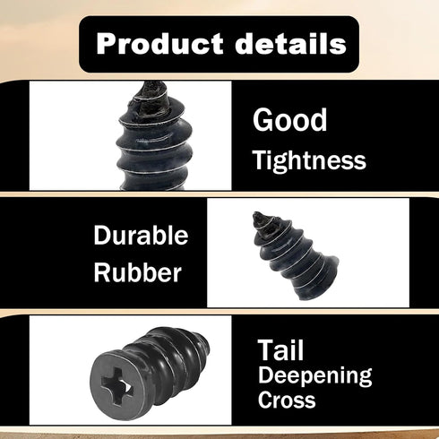 40 PCS Tire Repair Rubber Nail, Rubber Screw Tire Plugs Self-Service Vacuum Tire Repair Nail Kit Tires Quick Puncture Repair Tools or Car, Truck, ...