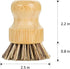 Palm Pot Dish Brush- Nature Bamboo 2 Packs Mini Durable Scrub for Kitchen Cleaning with Ceramics Holder...