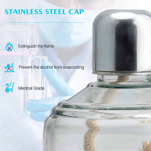 Dental Alcohol Lamp Glass - Alcohol lab Burner Portable Chemistry Heating Equipment for Dental Science Experiments Household and Camping Come with...