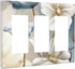 Flower 3-Gang Triple Rocker Wall Plate Decorative Light Switch Cover for Kitchen Bedroom Bathroom Farmhouse Switches Faceplate White Blue...