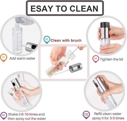 2 Pack Oil Sprayer for Cooking, Olive Oil Sprayer Mister for Air Fryer Kitchen Glass Bottle Versatile Spray Oil Dispenser Refillable Vinegar Sprit...