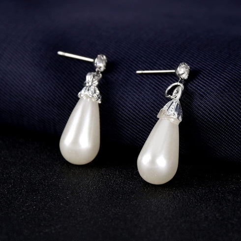 Pearl Necklace and Earring Set, Wedding Pearl Jewelry Sets for Bride Bridesmaid Women...