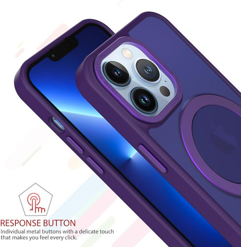Puxicu Magnetic Case for iPhone 13 Pro Max 6.7 Inch, Magnetic Invisible Stand, Compatible with MagSafe, Slim Hard Design, Shockproof, Drop Protect...