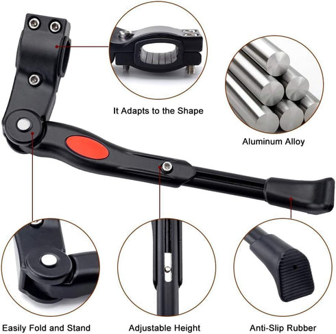Bike Kickstand, Black Kickstand/White Kickstand with Allen Wrench, Premium Steel Bicycle Stand Fit for 22"-28" Bike (1 Pack, Black)...
