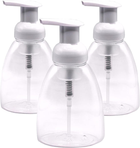 Clear Plastic Foaming Bathroom Countertop Soap Dispensers, Foaming Pump Bottles, Refillable Plastic Container for Liquid Soap, Compatible with Dr ...