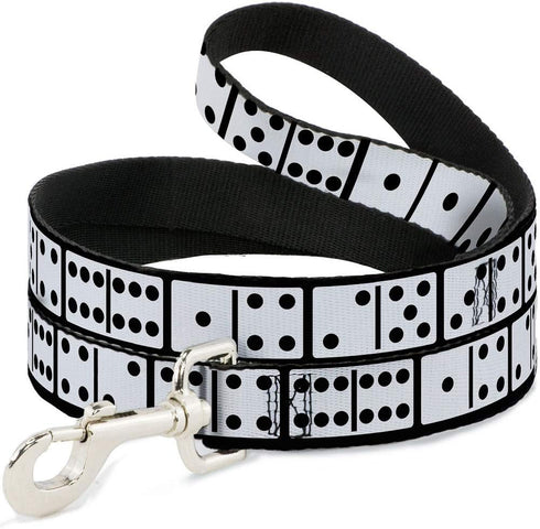 Dog Leash Dominoes Black White Black 4 Feet Long 1.5 Inch Wide...