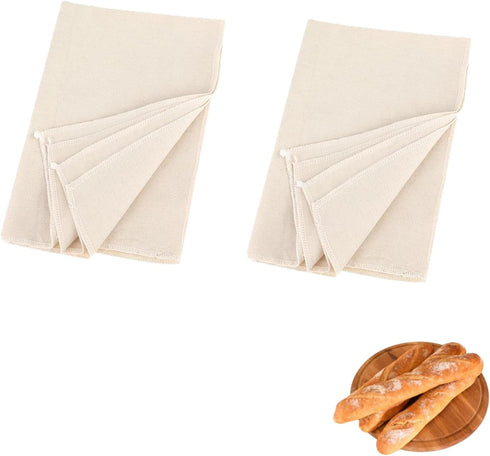2Pcs Bread Towel for Bread Baking 14x18 Inches Linen Cloth Flour Sack Towels for Bread Proofing Cover Pastry Proofing Cloth Thick Baking Bread Clo...