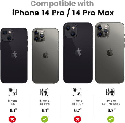 Tensea for iPhone 14 Pro/iPhone 14 Pro Max Camera Lens Protector Bling, Protection Camera Cover Tempered Glass Screen Protector Diamond Metal Indi...