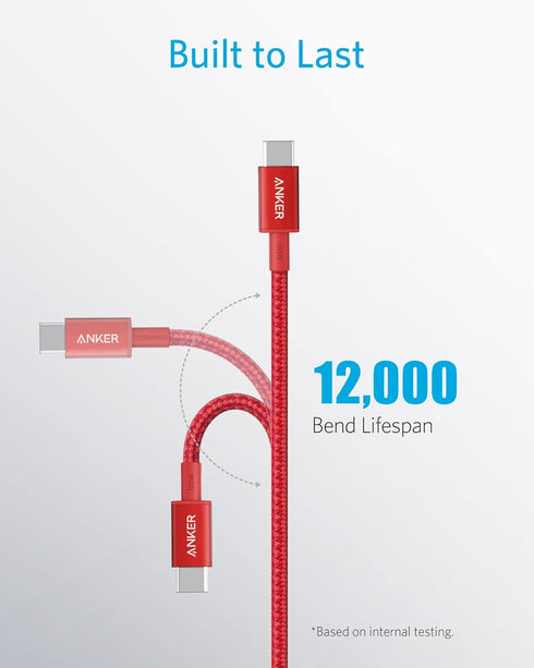 Anker 333 USB 2.0 Type C Charger Fast Charging Cable (6ft 100W, 2-Pack), for MacBook Pro 2020, iPad Pro 2020, iPad Air 4, Samsung Galaxy S21, Pixe...