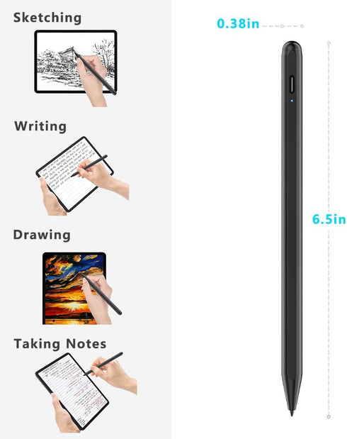 Stylus Pen for iPad (2018-2025) with Fast Charging & Palm Rejection, Pencil for Apple iPad 11th A16/10/9/8/7/6th, Pro 11“13”M4/12.9 inch, Air 11/1...