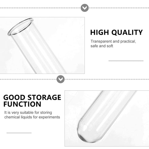 10pcs Test Tube Professional Bottle Scientific Experiments Container Glass Bottle Glass Tube Container Experiments Transparent Container...