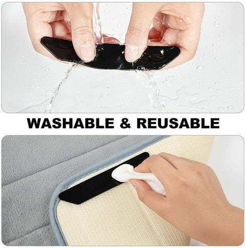 Set 8PCS Rug Gripper Tape, Washable and Reusable, Dual-Sided Anti-Slip Pads for Rugs, Suitable for Hardwood Floors, Rug Anchors to Prevent Slippag...