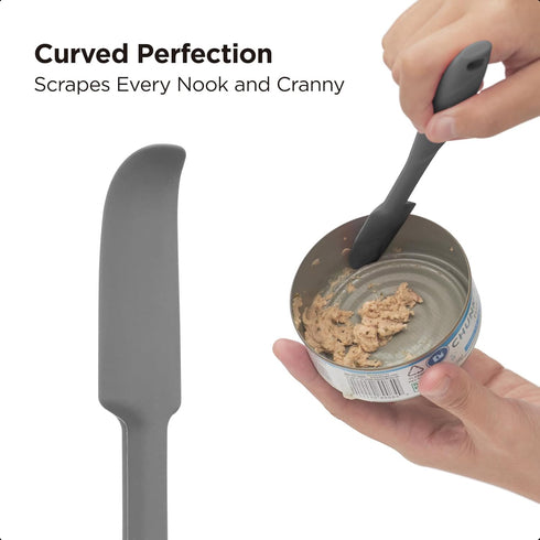 Kitchen Mama Silicone Jar & Can Spatula Set: Heat-Resistant, Dishwasher Safe, Ergonomic Grip, Perfect for Mixing, Scraping, Scooping, and Spreadin...