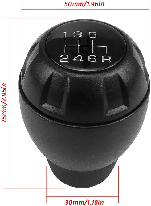 TIKSCIENCE Manual Transmission Shift Knob 6 Speed Fit for Jeep Wrangler JK 3.8L 2007 2008 2009 2010 Replace 52060485AG...
