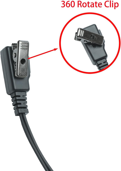 Sarcia VX-6R Earpiece Headset with PTT Mic and Acoustic Tube for Yaesu VX-6 VX-7R VX-170 FT-270 Standard Horizon HX210 HX400 HX750S Walkie Talkie ...