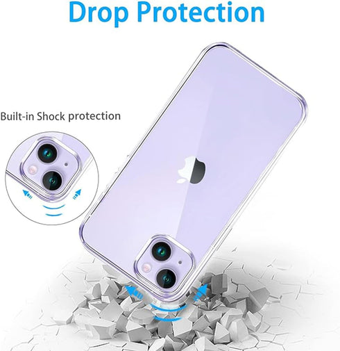 JJGoo Compatible with iPhone 14 Case Clear, Soft Shockproof Protective Slim Thin Phone Bumper Cover Transparent Phone Case...