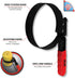 Performance Tool W54048 Swivel Handle Oil Filter Wrench for 4 to 4 3/8-Inch Filters with Studded Band and Vinyl Grip Handle...