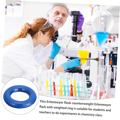 Healifty 1pc Erlenmeyer Flask Weight Ring Boiling Bottle Ring Lab Equipment Experiment Flasks Weight Rings Lead Ring Flask Weight Erlenmeyer Flask...