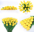 BOMAROLAN Artificial Tulip Fake Holland Mini Tulip Real Touch Flowers 24 Pcs for Wedding Decor DIY Home Party (Yellow)...
