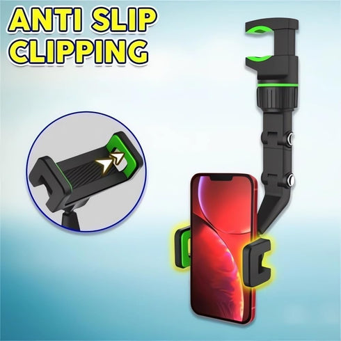 2024 New Multifunctional Rearview Mirror Phone Holder, 360° Rotatable Car Phone Holder for Cell Phone and Gps, Retractable & Adjustable Universal ...