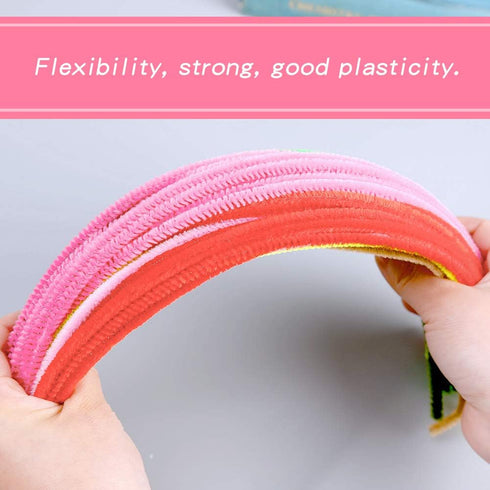 100 Pieces Pipe Cleaners Chenille Stem, Pink Pipe Cleaners Set for Pipe Cleaners Flower Kit DIY Arts Crafts Decorations, Chenille Stems Pipe Clean...