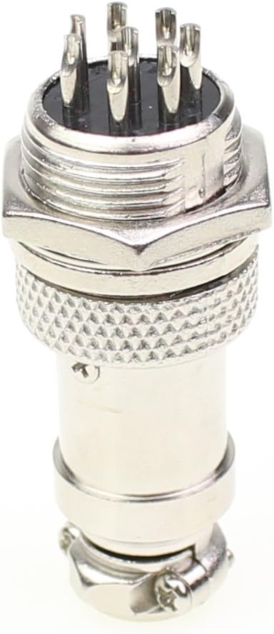 Aviation Plug Connector 10 Pairs Male Female Panel Metal Wire Connector 16mm Socket (8 Pins 10-Pack)...