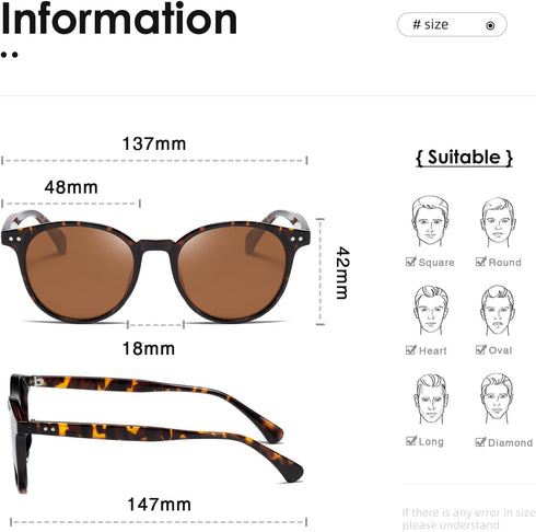 kimorn Sunglasses Womens and Men Polarized Retro Trendy Sun Glasses Vintage Round Frame K1515...