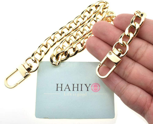 HAHIYO Purse Chain Strap Length 15.7 inches SPOT-ON Gold for Shoulder Cross Body Sling Purse Handbag Clutch Replacement Strap Comfortable Flat 0.4...