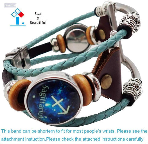 Bling Bands with Gray bag for Women,Soft Fwminine Band Compatible with Apple Watch Series 1/2/3/4/5 38mm 40mm,Turquoise Color Ropes,Glass Sagittar...