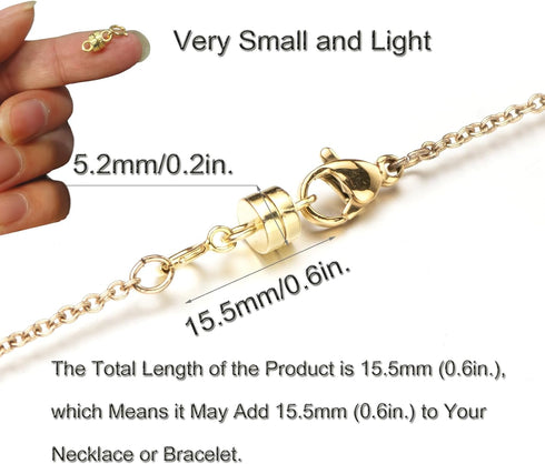 Zpsolution 925 Sterling Silver Magnetic Necklace Clasps and Closures, Magnetic Clasp Converter for Jewelry Making Supplies, Chain Extender Connect...