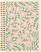 Retro 70s Groovy Pink Flower Sage Green Distorted Checkered Lined Hardcover College Ruled Spiral Notebook Journal for Work Notes Journaling 5.5×8....
