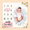 Baby Monthly Milestone Blanket, Daisy Big White Blanket for Nursery, Unisex for Newborn 1-12 Months, includes 4 Frame and 1 Headband 47"x47" BTLSP...