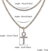 JINAO 18K Gold Plated Iced Out Cubic Zirconia Egyptian Ankh Cross Simulated Diamond Pendant Necklace for Men Women with Stainless Rope Chain...