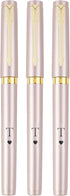 Pack of 3 Initial Gifts Letter T Rose Gold Color Gel Pens Medium Point (0.7mm) Black Ink Birthday Graduation Gift for Son Daughter Classmate Frien...