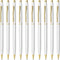 Cambond Ballpoint Pens White Pens - Black Ink Bulk Pens 1.0 mm Medium Point Retractable Metal Pen Comfortable Writing for Men Women Police Uniform...