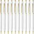 Cambond Ballpoint Pens White Pens - Black Ink Bulk Pens 1.0 mm Medium Point Retractable Metal Pen Comfortable Writing for Men Women Police Uniform...