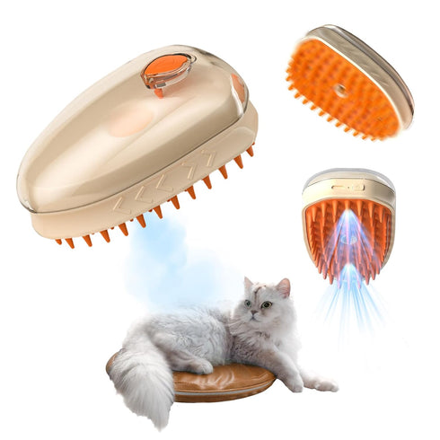 4-in-1 UV Spray Massage Grooming Brush, Bulit-in Cat Moss Lamp, Nano Spray Steam Brush for Removing Loose Fur, Water Brush for Long or Short Haire...