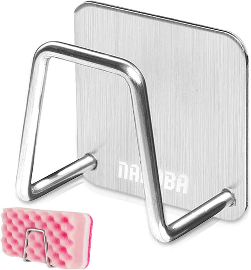 NADOBA Stainless Steel Sponge Holder for Kitchen Sink – Compact & Durable, Easy to Install, Keeps Sponge Dry, Saves Storage Space, Suitable for Me...