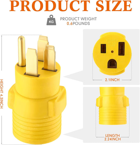 Welder Adapter, Compatible with NEMA 14-50P Male to 6-50R Female, 50 Amp 4 Prong to 3 Prong Welder Power Adapter, Generator Welder Dryer EV Charge...