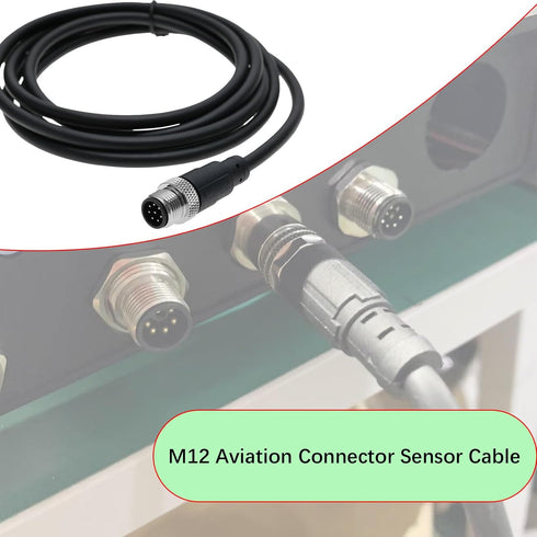 8 Pin M12 Sensor Connector Straight Aviation Cable Male to Male Aviation Socket Waterproof Electrical Cable for Industrial Automation Control...