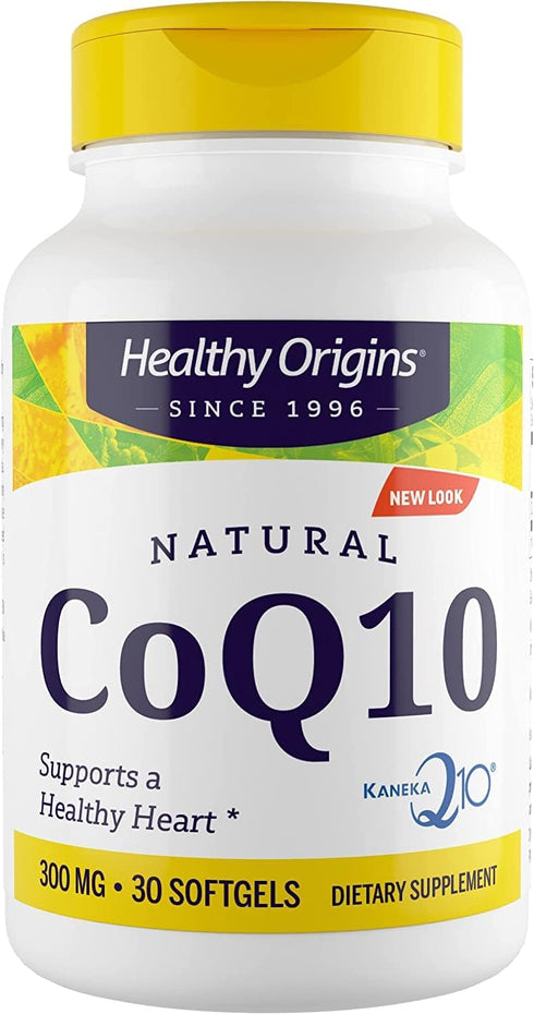 Healthy Origins CoQ10 (Kaneka Q10), 300 mg - Heart Health & Energy Supplement - Gluten-Free & Non-GMO Supplements - 30 Softgels...