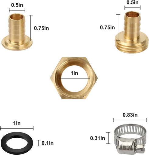 Aillsa 3/8" Garden Brass Mender End Repair Kit Hose Connector Male Female 0.47" Diameter Hose Connector The Brass Garden Hose Mender's...