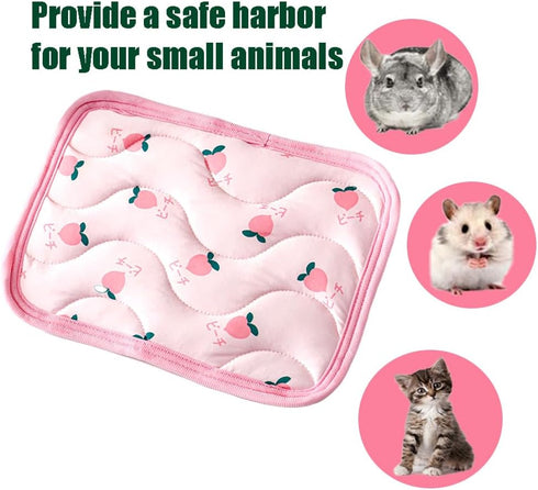 1 Pc Rectangular Summer Cooling Hamster Bed, Comfortable Sleep Mat Pad Cushion for Hamster/Hedgehog/Squirrel/Mice/Rats/Squirrel/Guinea Pig and Oth...