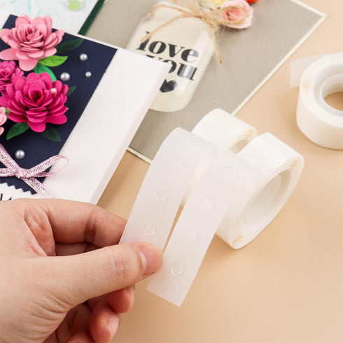 6000 PcsUltra Thin Adhesive Dots10 Roll 1/8in (3mm) 10 Roll3/16in (5mm) Clear Removable Double Sided Stickers Permanent Sticky for Balloons Weddin...